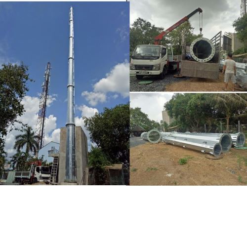 Xây dựng trụ anten Monopole cao 36m - KV Đồng Nai